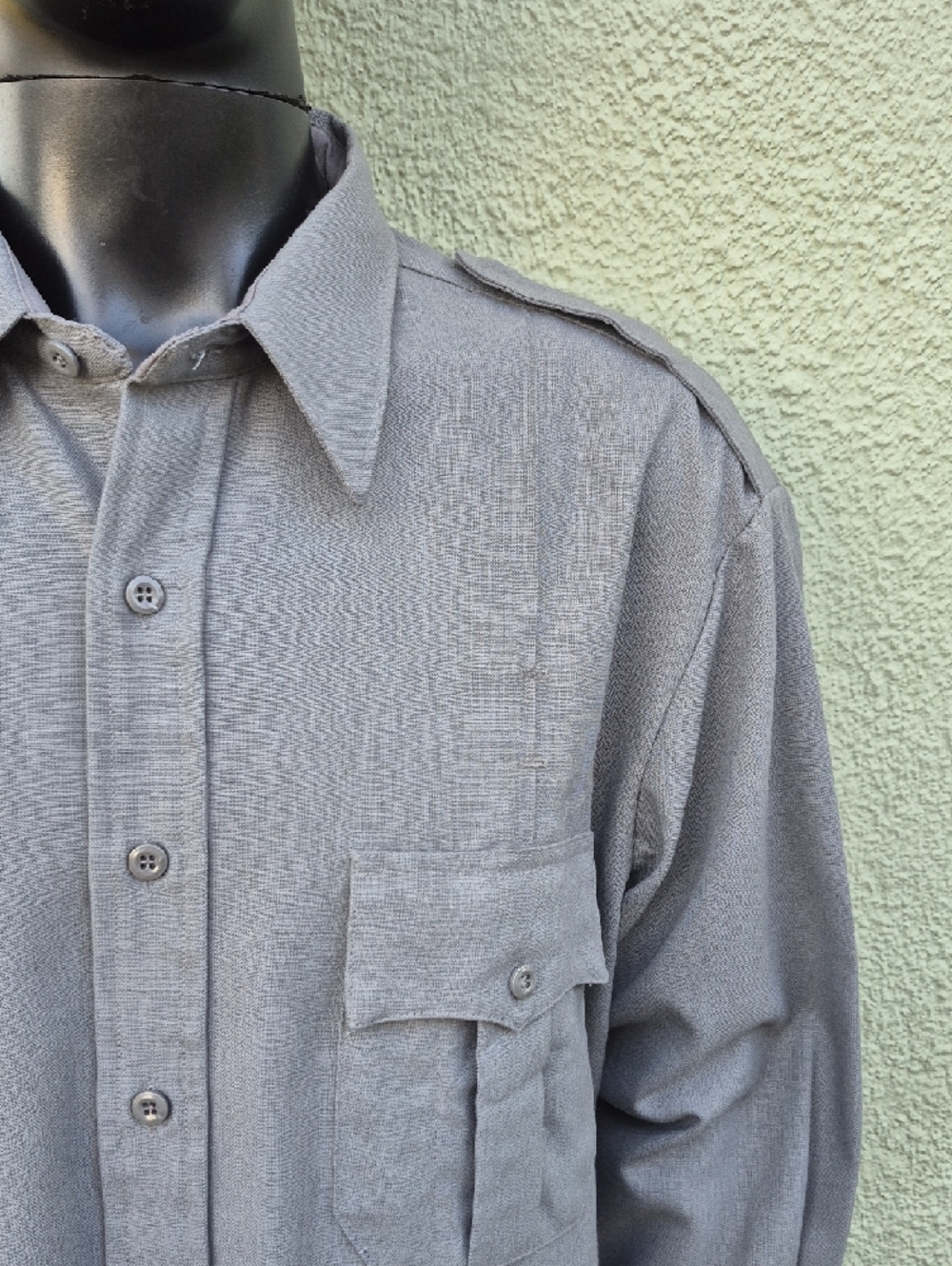 TropicAire  by Horace Small Gray Industrial Work Shirt - Green & Teal Logo